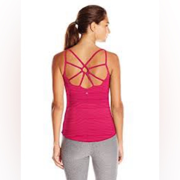 PrAna Dreaming Yoga Top Pink Striped Tank Top Size Small - Picture 3 of 7